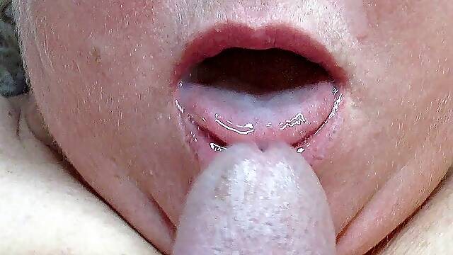 Filled mother-in-law's mouth with cum after a good blowjob