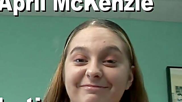 April McKenzie lotions her knockers