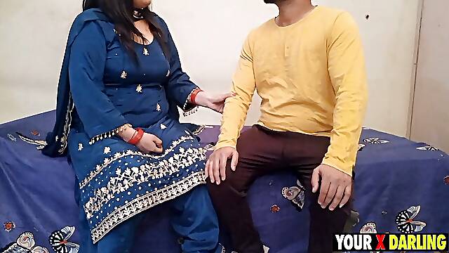 Stepmom Shared Bed with Her Stepson and Then Fucking with Him