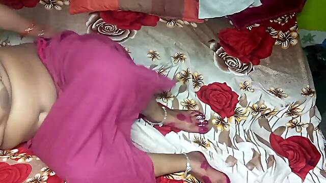 Indian Beautiful Bhabhi Having Romance with Her Husband.