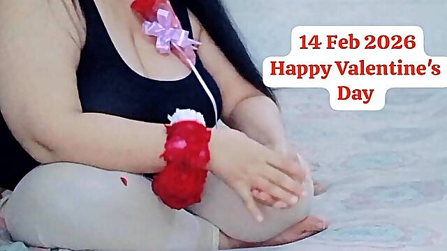 14 Feb 2026 Happy Valentine's Day Meet My Hot and Sexy Girl Friend and Gifts the Flowers