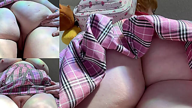 Bratty Cum Encouragement in Plaid Skirt
