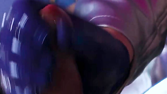 Horny Gloved Babe in Shiny Leather Jerks His Big Cock & Fingers Deep Into His Pisshole Till He Explodes Cum All Over Her Boots